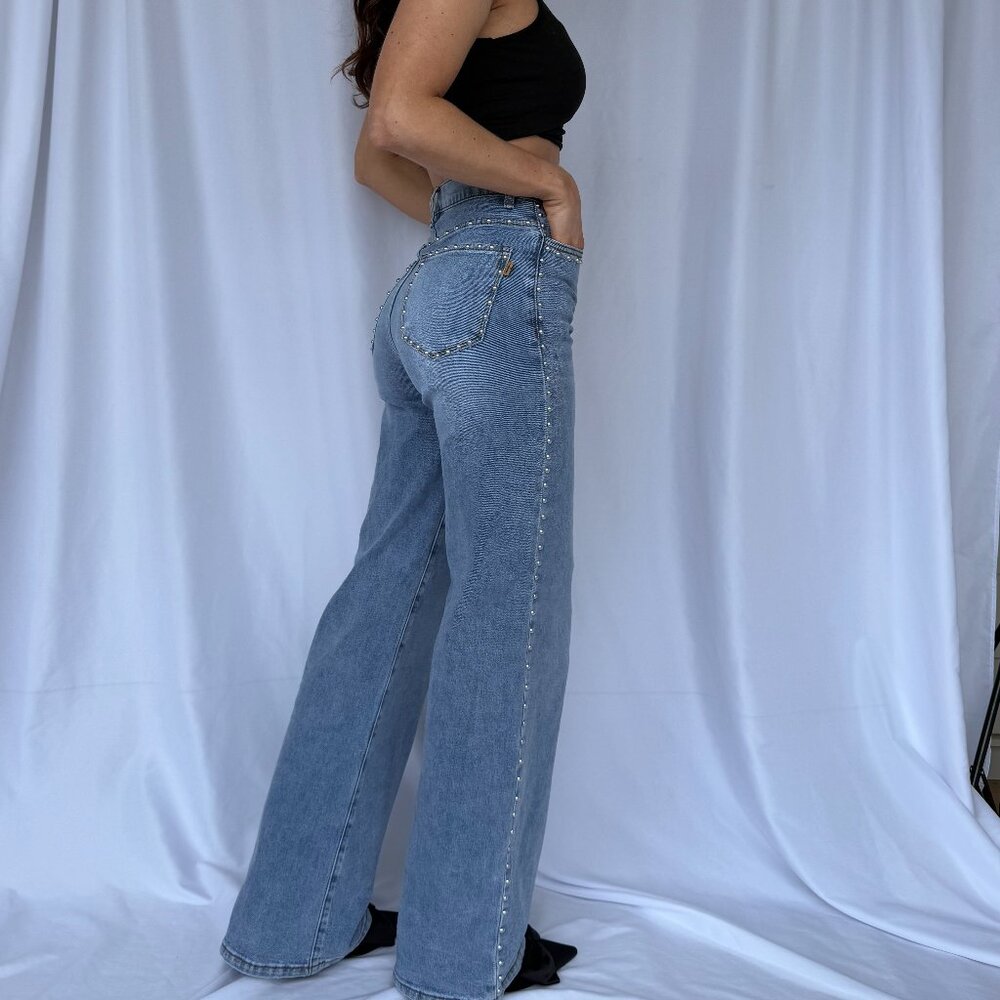 Studded Straight Jeans